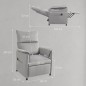 Sillón Relax Eléctrico Motor sin Escobillas Gris | Reclinación 160°
