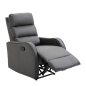 Sillón Relax Reclinable PU Gris | Reposapiés Retráctil | 160°