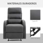 Sillón Relax Reclinable PU Gris | Reposapiés Retráctil | 160°