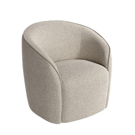 Butaca Loto Tejido Hueso | Diseño Curvo Envolvente | 75x67x70 cm