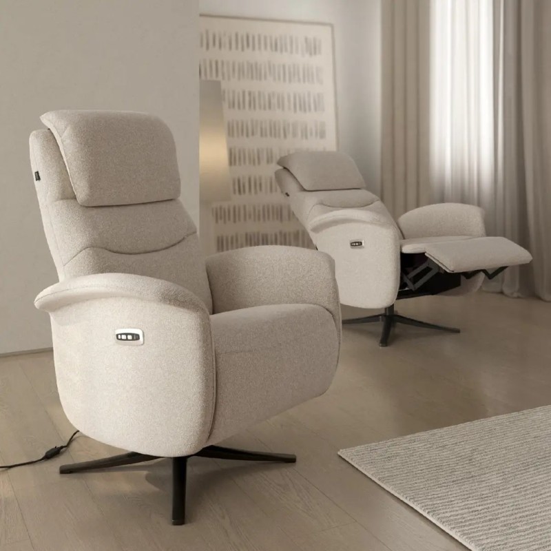 Butaca Relax Eléctrica Giratoria Elia 2 Motores | USB | Base 360°