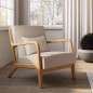 Butaca Ume Nácar y Madera Clara | Diseño Atemporal | 69x73x78 cm