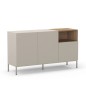 Aparador Cailin Crema y Roble Pata Metal | 140 o 180 cm | Hueco Abierto