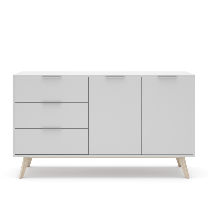 Aparador Campus Blanco 2 Puertas 3 Cajones | 140x40x81 cm