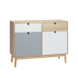 Aparador Nórdico Multicolor 2 Puertas 2 Cajones | Patas Pino | 100x40x79,5 cm
