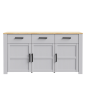 Aparador Nova 166 cm Gris y Roble Riviera | 3 Puertas 3 Cajones