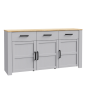 Aparador Nova 166 cm Gris y Roble Riviera | 3 Puertas 3 Cajones