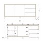 Aparador Brooklyn Roble Nodi y Antracita | 2 Puertas 3 Cajones | 154x41x74 cm