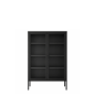 Vitrina Titania Metal Negro Puertas de Cristal | 90x35x110 cm