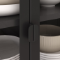 Vitrina Titania Metal Negro Puertas de Cristal | 90x35x110 cm
