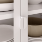 Vitrina Titania Metal Crema Puertas de Cristal | 90x35x110 cm