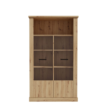 Vitrina Mokka Puertas de Cristal y 8 Compartimentos