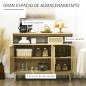 Aparador Cannage Natural 120 cm | Rejilla, 2 Puertas y Patas de Pino