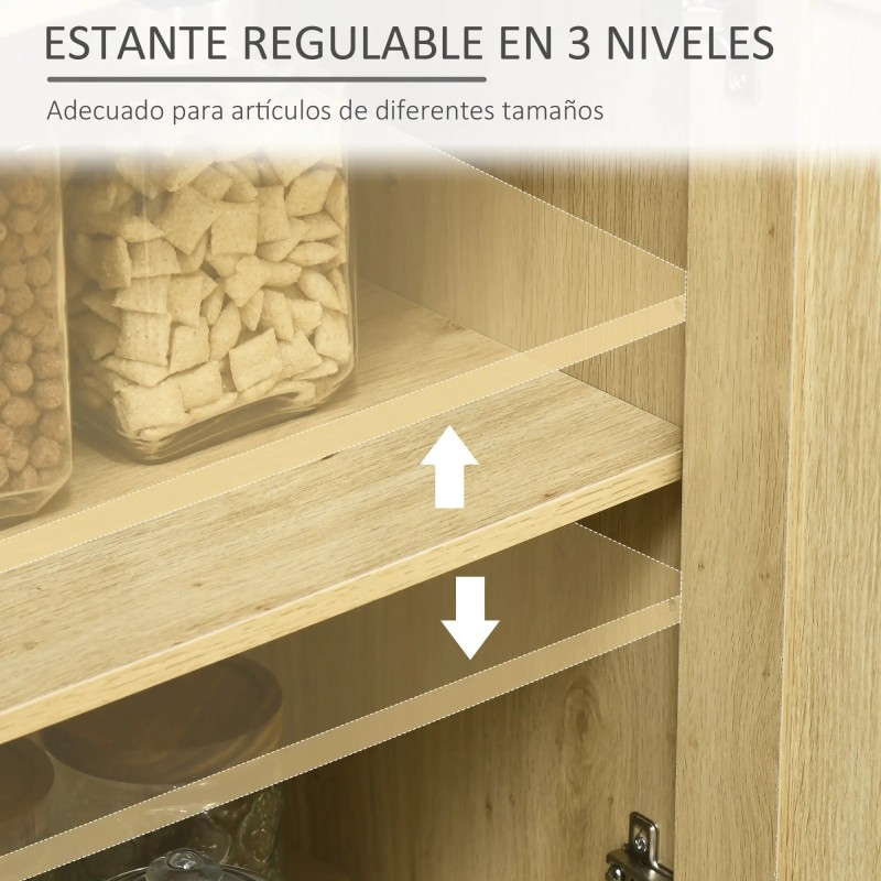 Aparador Cannage Natural 120 cm | Rejilla, 2 Puertas y Patas de Pino