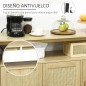 Aparador Cannage Natural 120 cm | Rejilla, 2 Puertas y Patas de Pino
