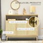 Aparador Cannage Natural 120 cm | Rejilla, 2 Puertas y Patas de Pino