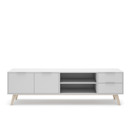 Mueble TV Campus 180 cm | 2 Puertas, 2 Cajones y Huecos Abiertos