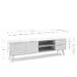 Mueble TV Campus 180 cm | 2 Puertas, 2 Cajones y Huecos Abiertos