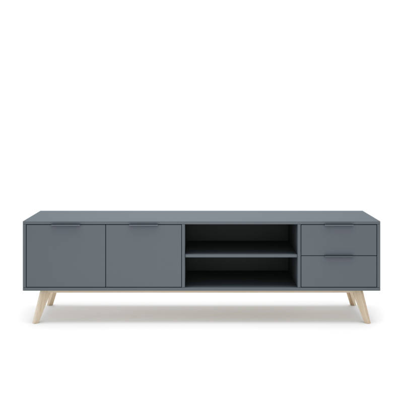 Mueble TV Pisco 180 cm Verde Kaki | 2 Puertas, Cajones y Huecos