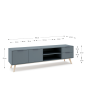 Mueble TV Pisco 180 cm Verde Kaki | 2 Puertas, Cajones y Huecos