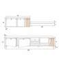 Conjunto Salón Ethna 200 cm | Mueble TV Push, Módulo y Estante Blanco Natur