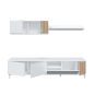 Conjunto Salón Ethna 200 cm | Mueble TV Push, Módulo y Estante Blanco Natur