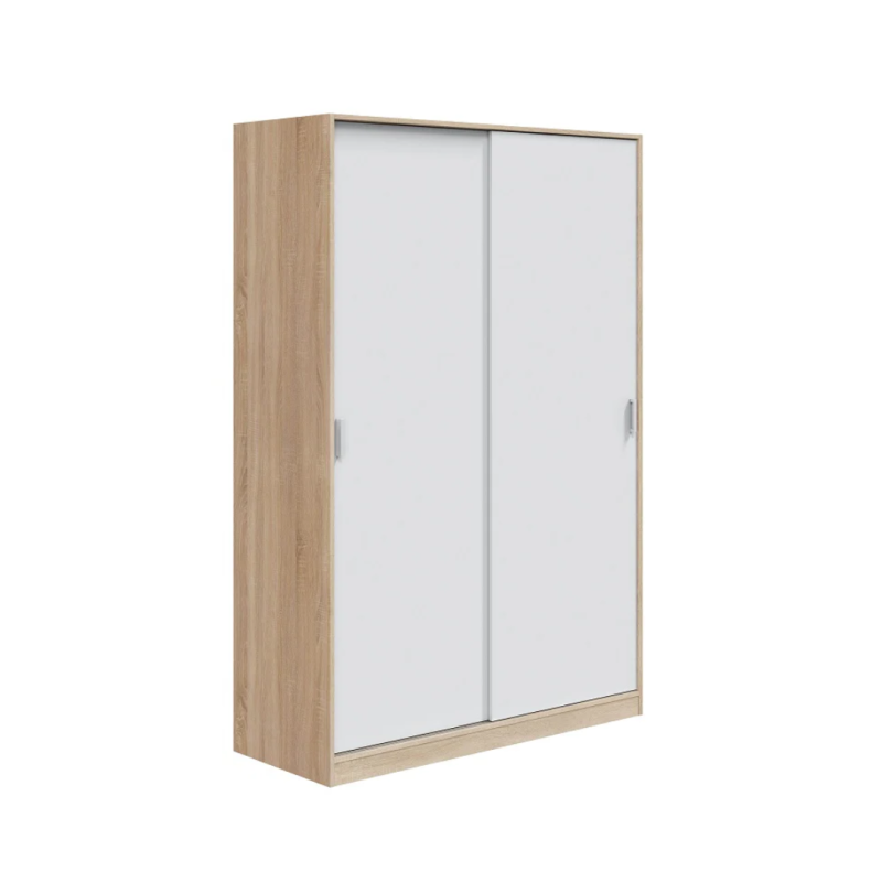Armario Puertas Correderas 120cm Roble y Blanco | Muebles Tam Tam