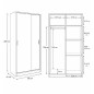 Armario Puertas Correderas 120cm Roble y Blanco | Muebles Tam Tam