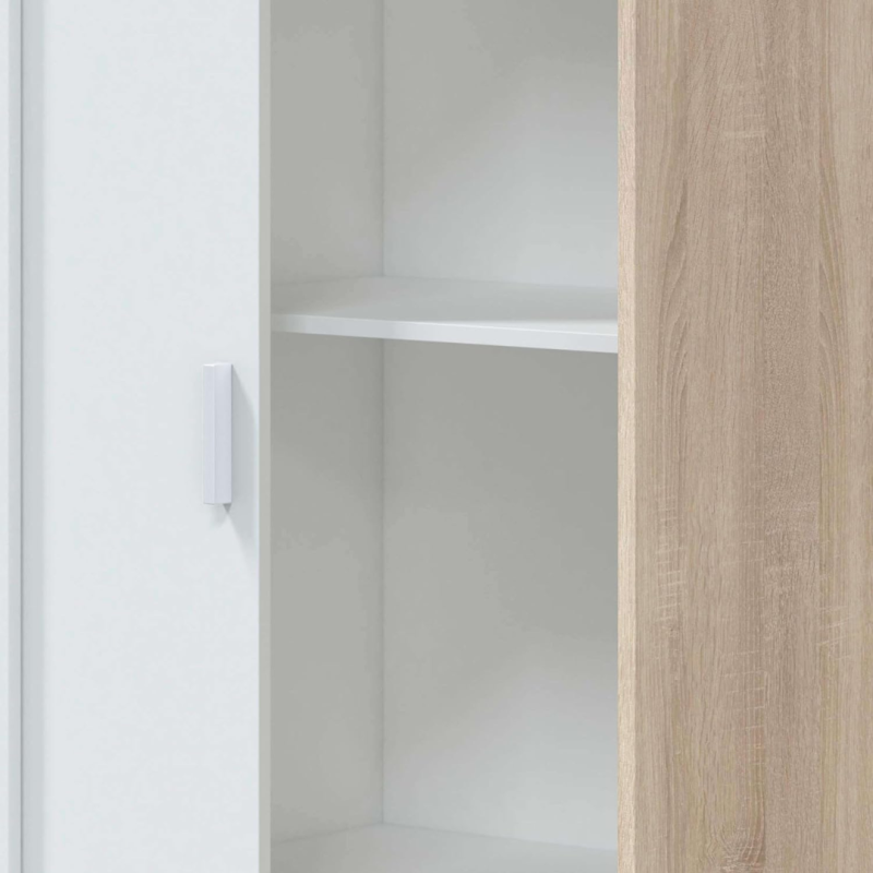 Armario Puertas Correderas 120cm Roble y Blanco | Muebles Tam Tam