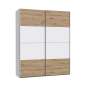 Armario 150cm Puertas Correderas Reversible Roble y Blanco | Muebles TamTam
