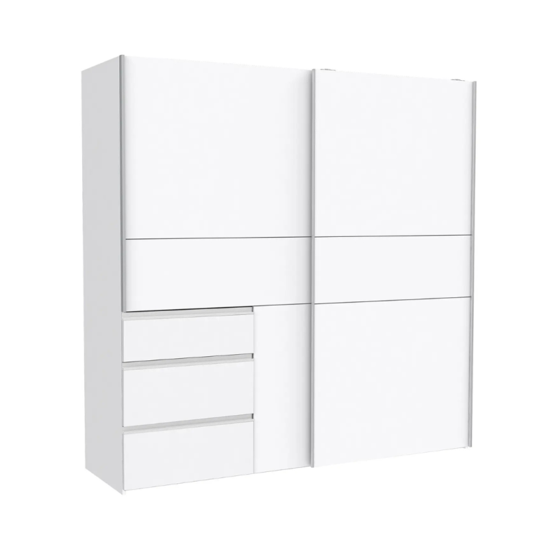 Armario Blanco 200cm con 3 Cajones | Muebles Tam Tam