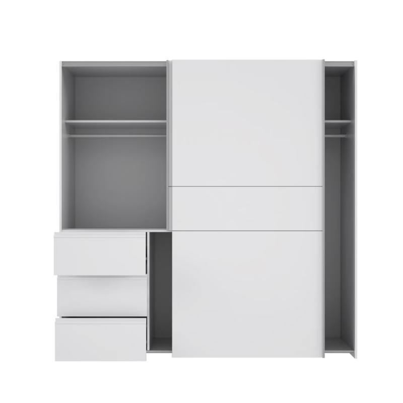 Armario Blanco 200cm con 3 Cajones | Muebles Tam Tam
