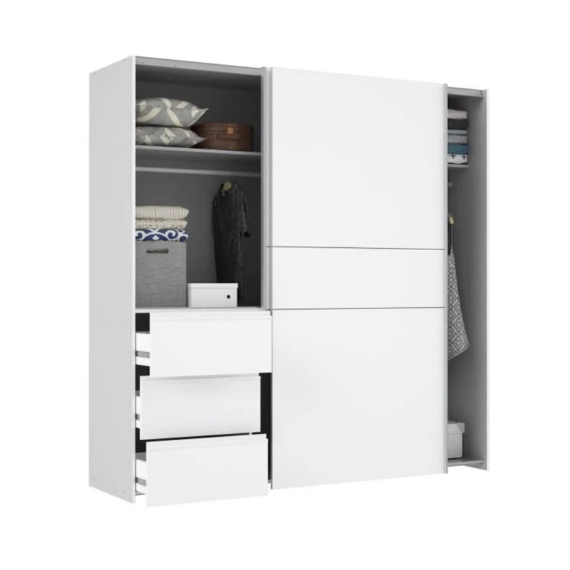 Armario Blanco 200cm con 3 Cajones | Muebles Tam Tam