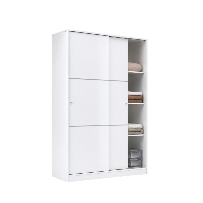 Armario Blanco Brillo 120cm Puertas Correderas | Muebles Tam Tam