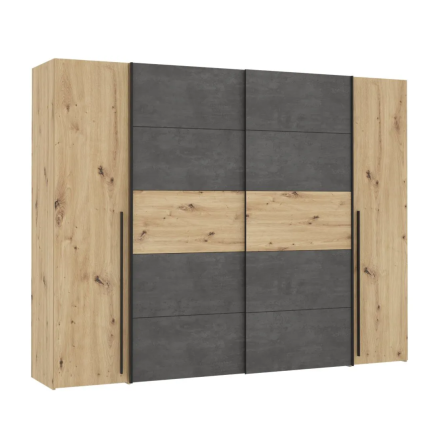 Armario Grande 270cm Negro y Roble | Muebles Tam Tam