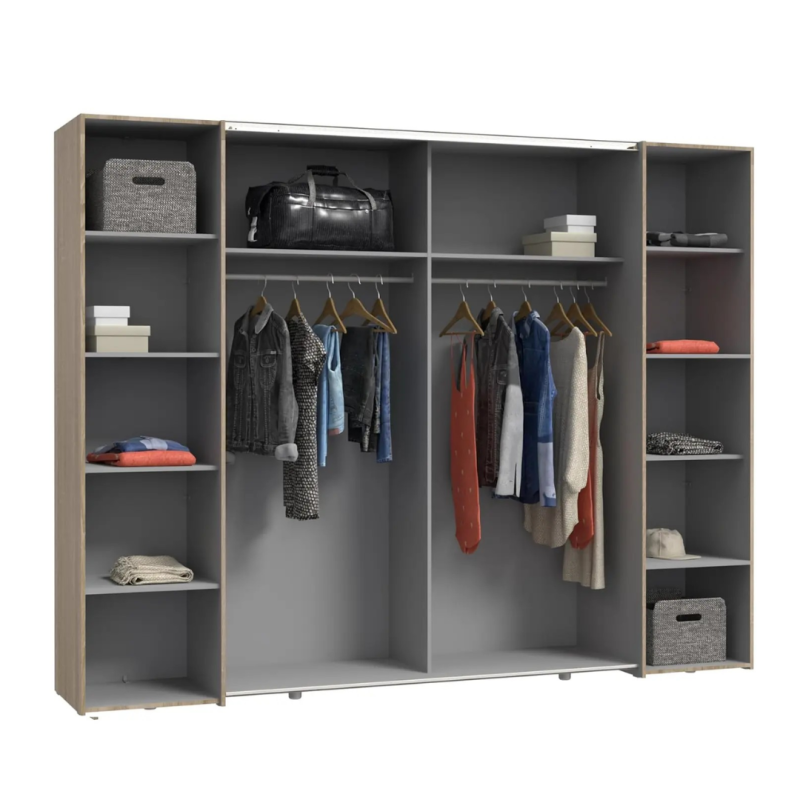 Armario Grande 270cm Negro y Roble | Muebles Tam Tam