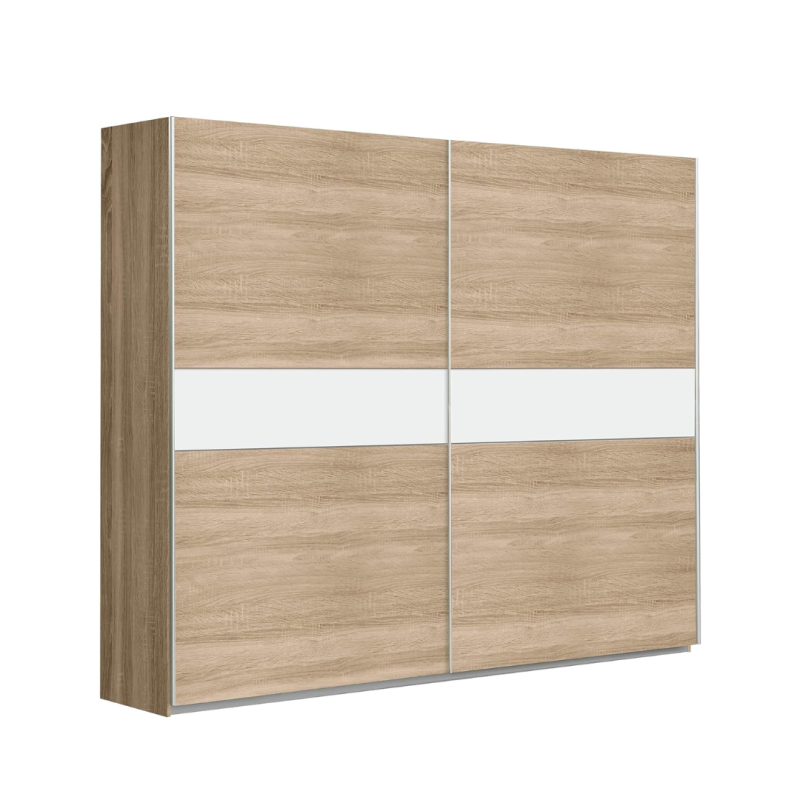 Armario 220 cm Puertas Correderas Roble Canadian - Franja Reversible