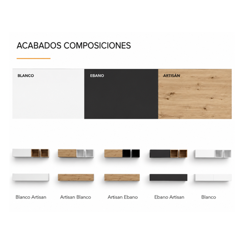 Composición Mueble Salón VALENTINA 220 cm