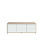 Mueble TV Brooklyn 130 cm - Blanco Mate y Roble Canadian