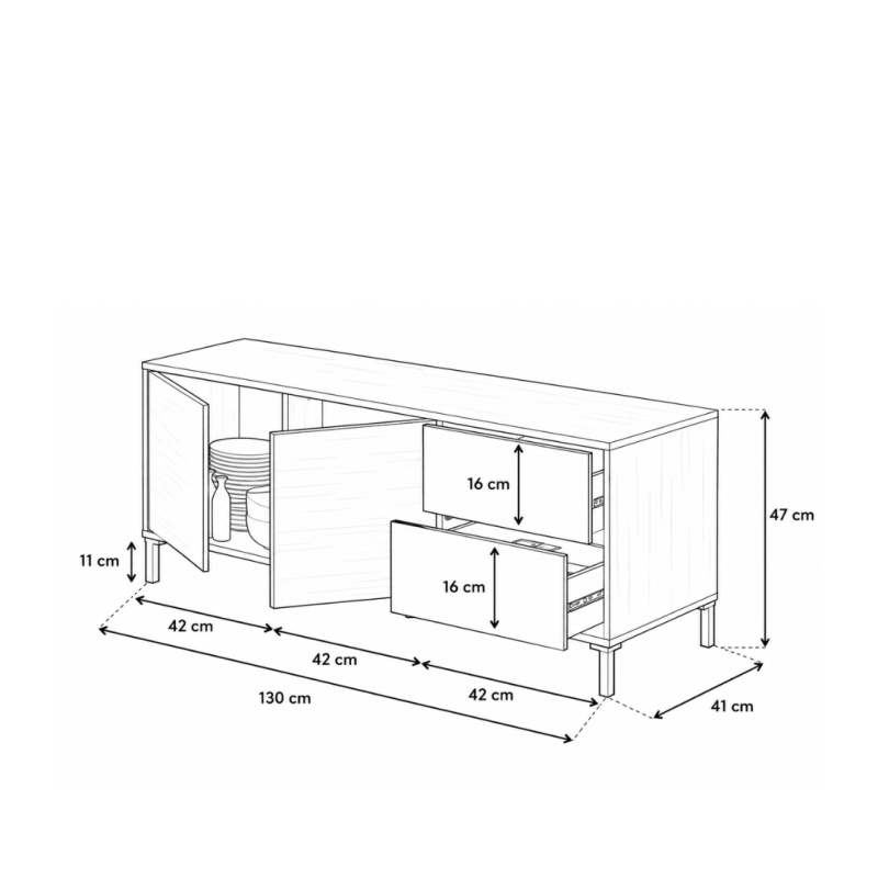 Mueble TV Brooklyn 130 cm
