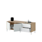 Mueble TV Brooklyn 130 cm - Blanco Mate y Roble Canadian