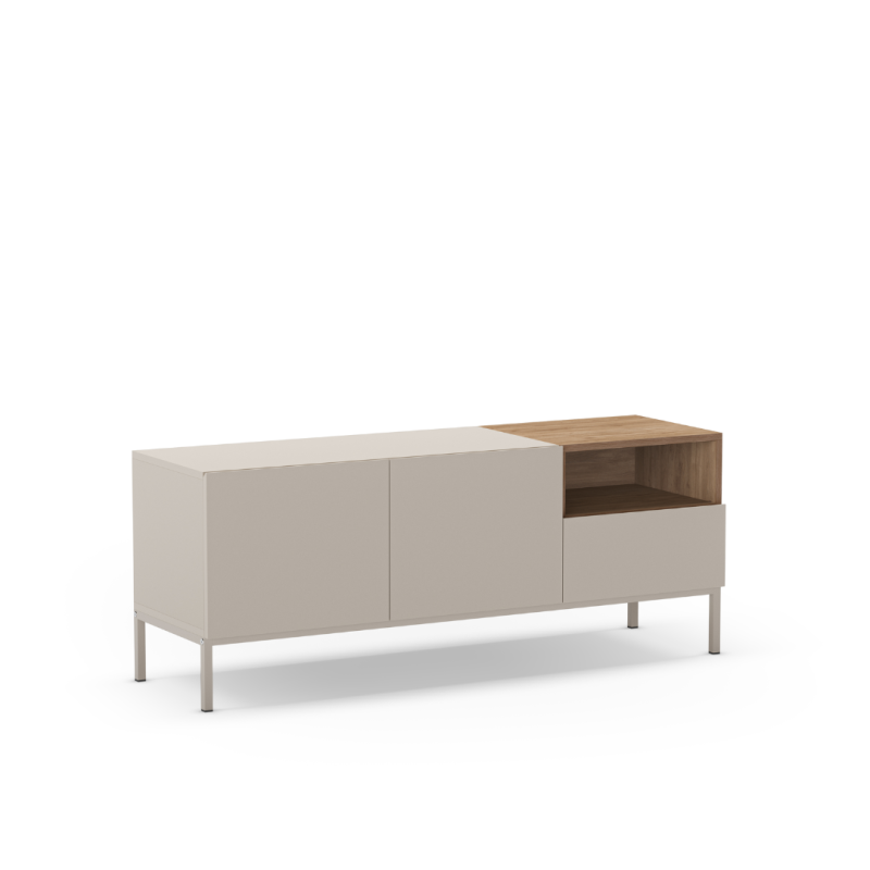 Mueble TV Cailin 140 cm - Beige y Madera
