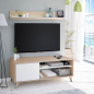 Mueble TV  Blanco y Roble + Estante gratuito - Muebles tam tam