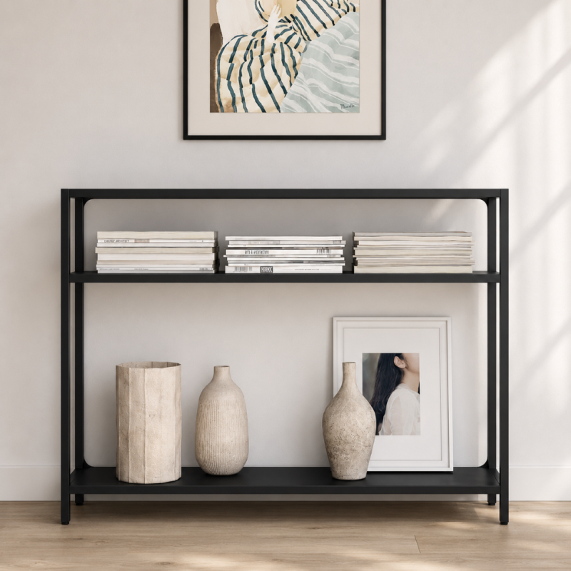 Estantería Recibidor Titania 110 cm Metálica Negra