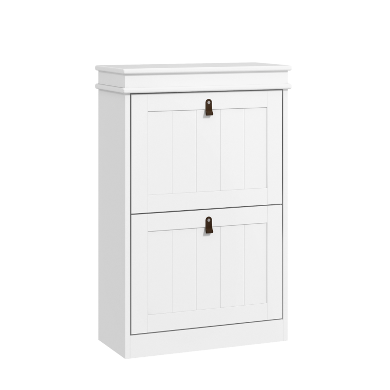 Zapatero Estrecho 54 cm Blanco 2 Puertas 10 Pares