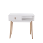 Recibidor Anzio 80 cm Blanco con Cajón y Patas de Pino
