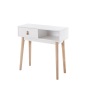 Recibidor Anzio 80 cm Blanco con Cajón y Patas de Pino