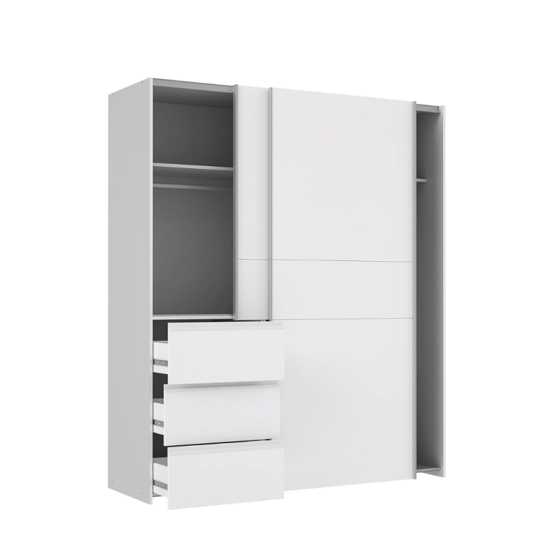 Armario blanco con cajones 170cm - Muebles Tam Tamx