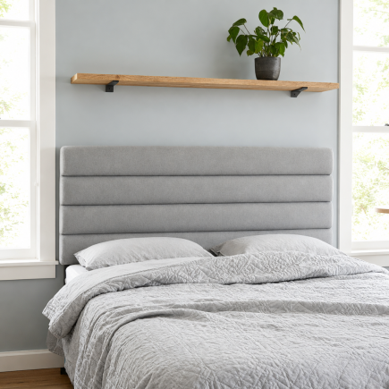 Cabecero de Cama 140 cm Gris Altura Ajustable