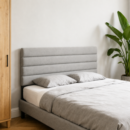 Cabecero de Cama 140 cm Gris Altura Ajustable